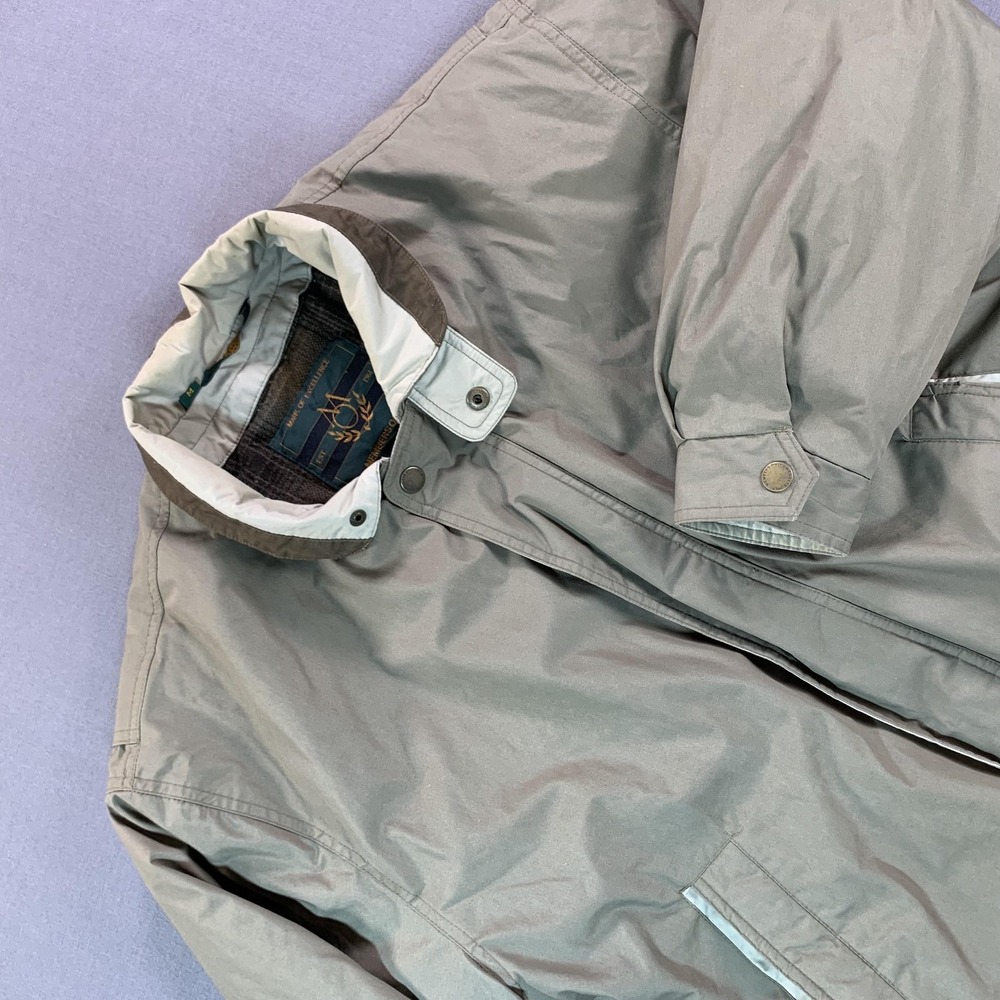 Members Only Jacket Men‎ Medium Brown Bomber Stand Collar Elastic Waist & Liner